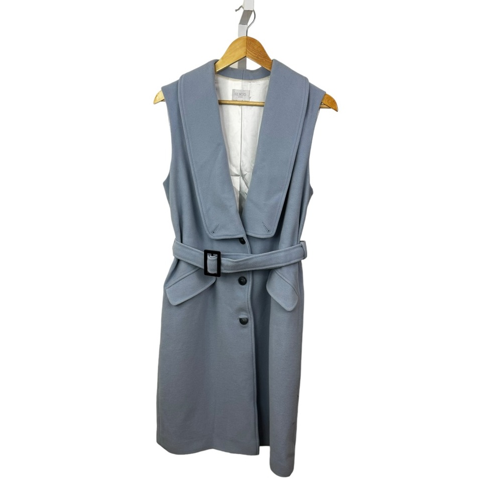 CC Kuo London Belted Dress Size 6 Designer Vest Longline Runway (Flaw*)